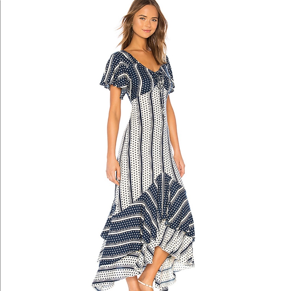 Cleobella Dotted Cinch Front Maxi Dress